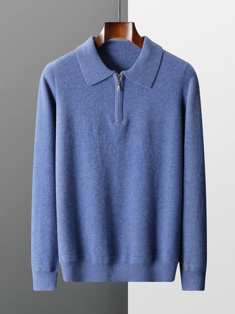 Mason | Merino Zip-Up Polo Sweater