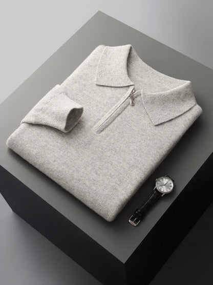 Mason | Merino Zip-Up Polo Sweater