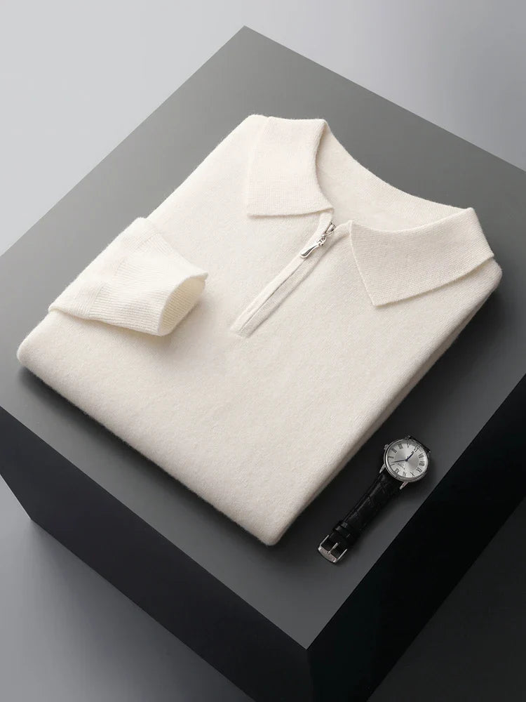 Mason | Merino Zip-Up Polo Sweater