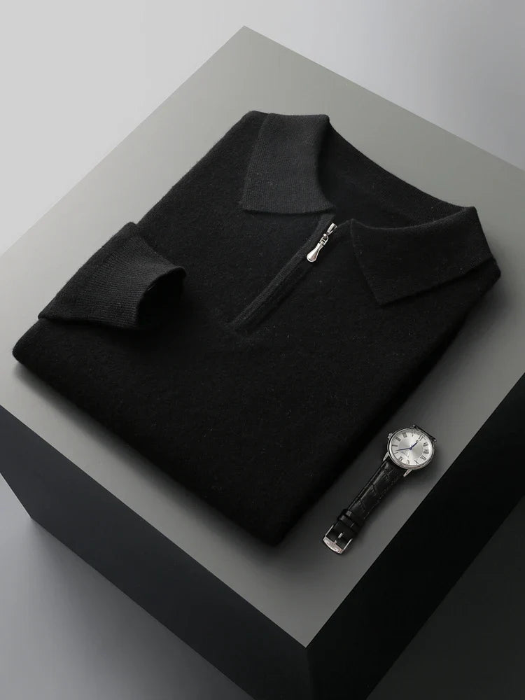 Mason | Merino Zip-Up Polo Sweater