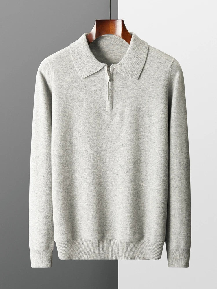 Mason | Merino Zip-Up Polo Sweater