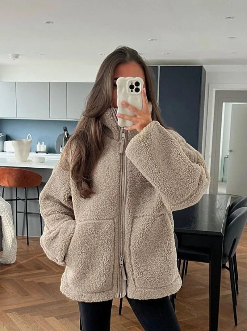 Avery | Oversized Cozy Fleece Jacket - Melvida Montréal