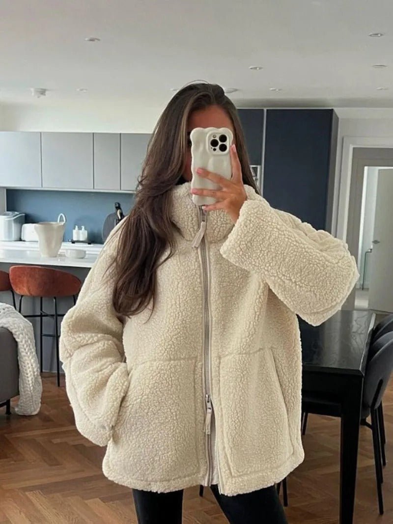 Avery | Oversized Cozy Fleece Jacket - Melvida Montréal