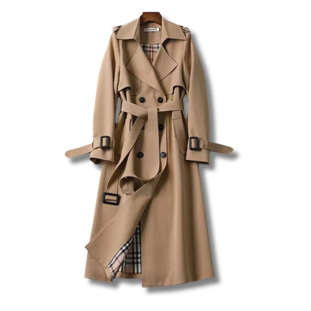 Emily | Casual Elegant Long - Sleeve Trench Coat - Melvida Montréal